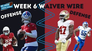 The Only Week 6 Waiver Wire Video You Need Top Offense Idp Pickups