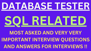 "Database Tester SQL", Most Asked Interview Q&A of SQL in DATABASE TESTER Interviews !! #databases