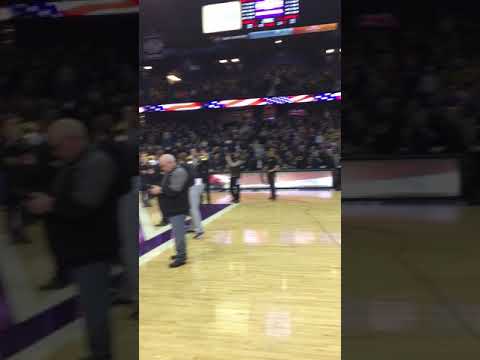 Northwestern University Trombone Choir performs the National Anthem  2/6/18