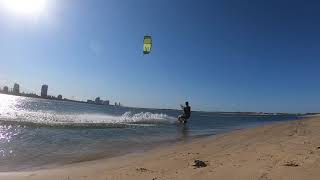 Fun flat water kitesurfing session