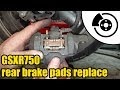 Rear brake pad replacement on a Suzuki GSXR750 #1333