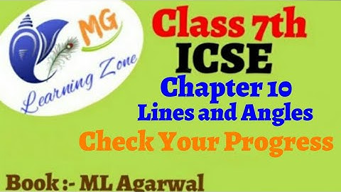 Class 7th ICSE Math | Ch 10 - Lines and Angles | Check Your Progress