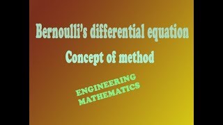 VTU Engineering maths 1 concept of bernoulli's differential equation