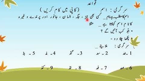 Grade 2 Urdu : session # 1 week # 7  ( 17 th May 2021)