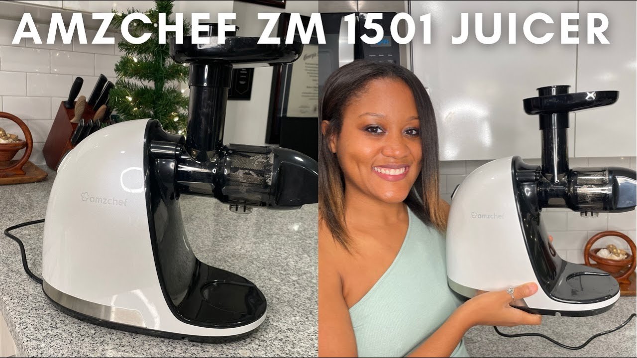 AMZCHEF Masticating Juicer Slow Juicer Machine ZM1501 Light Blue