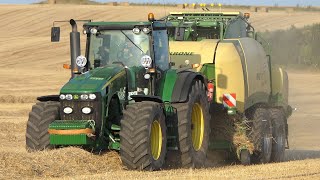 John Deere 8430 baling w/ NEW Krone BigPack 4X4 Baler | Harvest & Baling Season 2021