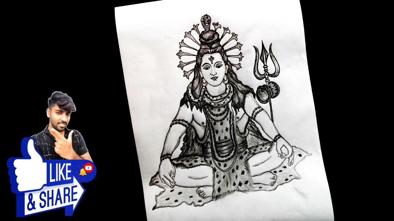 Meditation To Lord Shiva by artist V Vasandan  penink Drawings on Paper