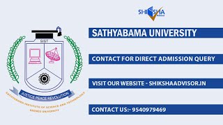 Sathyabama University, Chennai | Direct Admission | SIST | Courses | SAEEE 2021 | Admission 2021