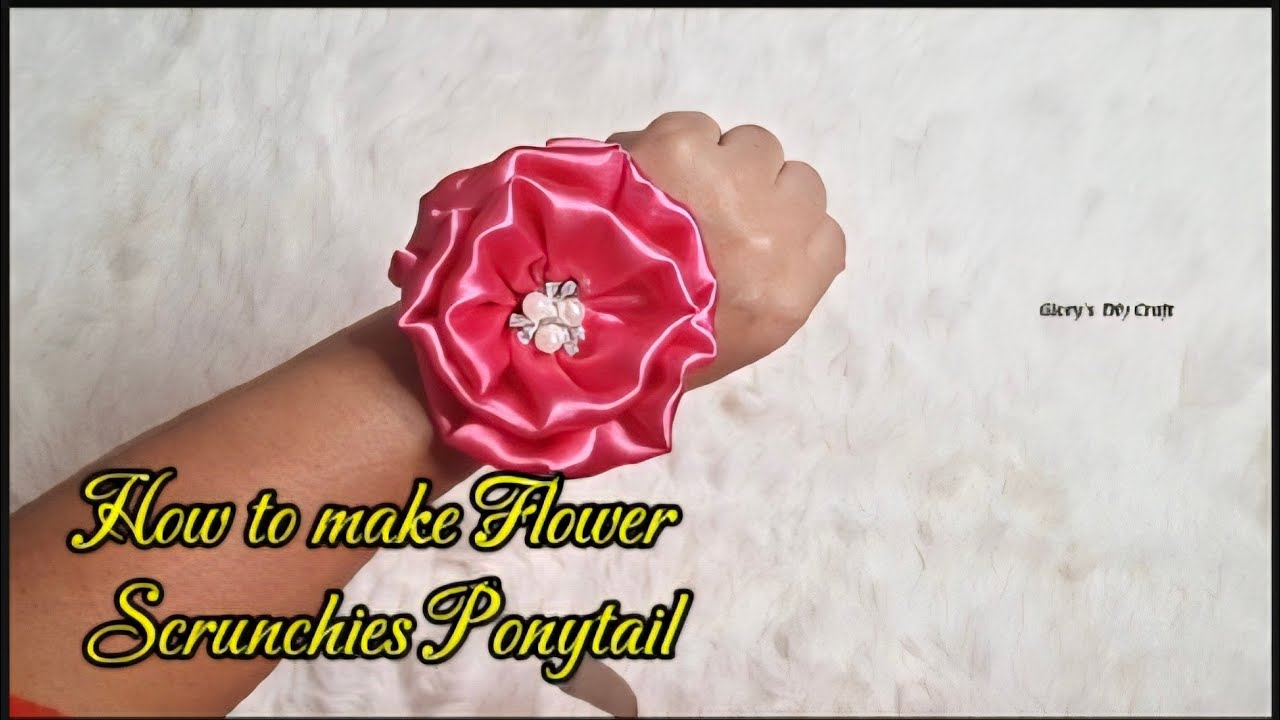 How to make Flower /Scrunchies/ Ponytail /Handstitch