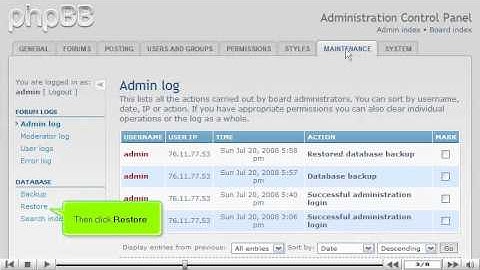 Restore your database in phpBB by VodaHost web hosting