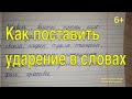 Как правильно поставить ударение в словах