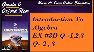 Grade 6 | Math | Introduction To Algebra |  Ex #8D Q -1,2,3, Q-2 , 3