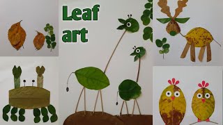 Leaf art | Animals from leaves| Easy leaf 🌿 craft ideas | Leaves art ideas