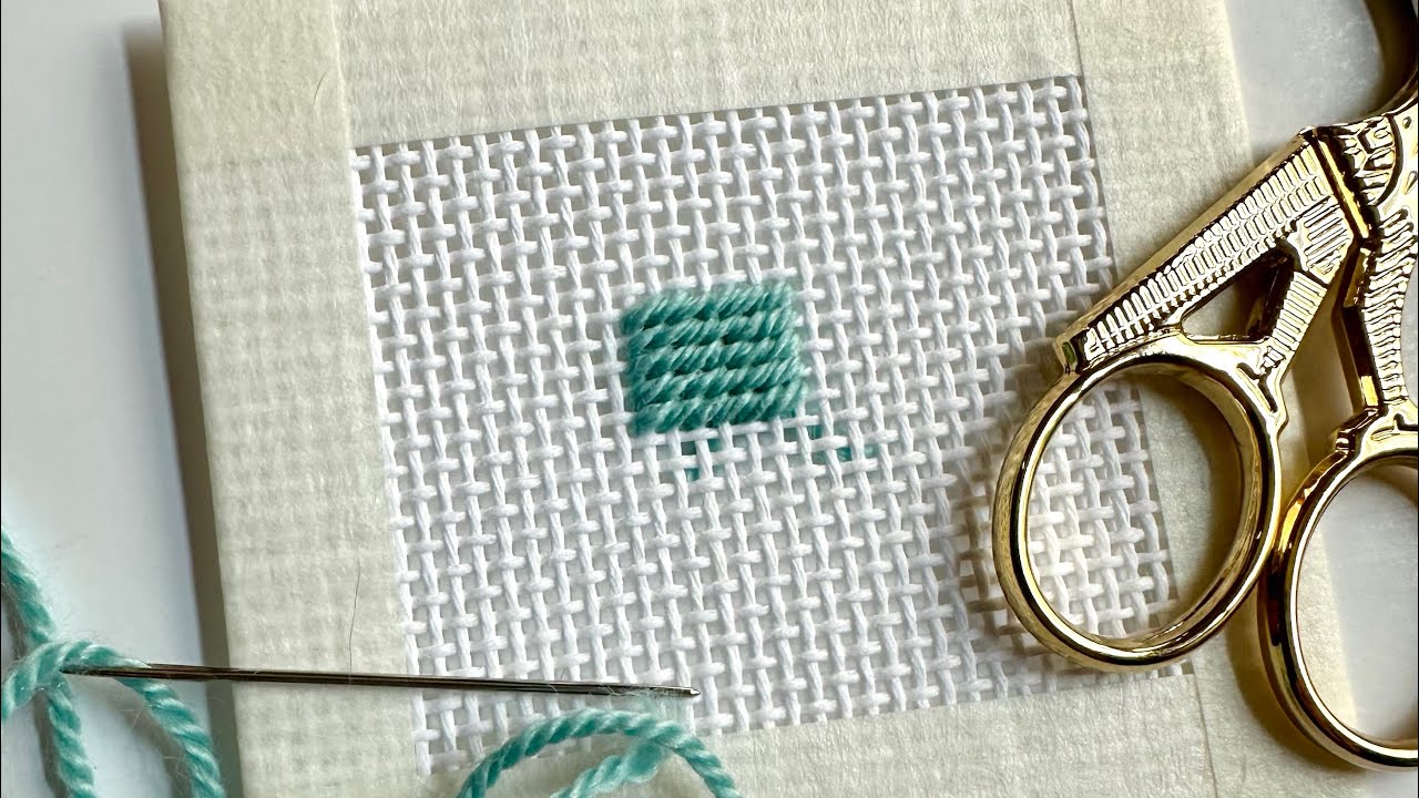Horizontal Interlocking Gobelin stitch on Needlepoint Canvas YouTube