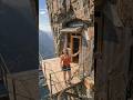 Hidden Cliffside Bunker House on the Highest Mountain #short video #viral video #bunker 🏡