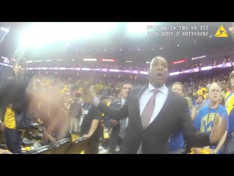 New video gives up close view of shoving match between Raptors exec and Alameda Co. sheriff's deputy
