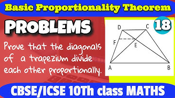 Basic Proportionality bpt thales Theorem  triangles Class 10 icse cbse chapter 6