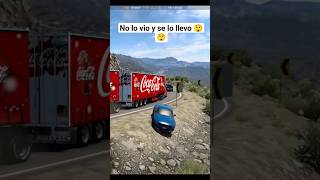 No lo vio y se lo llevo 😲😲 #american #truck #simulator #trailer #trucks