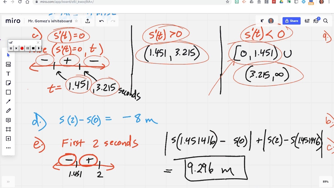 AP Calculus | Particles in Motion (Example Problem w/ Calculator) - YouTube