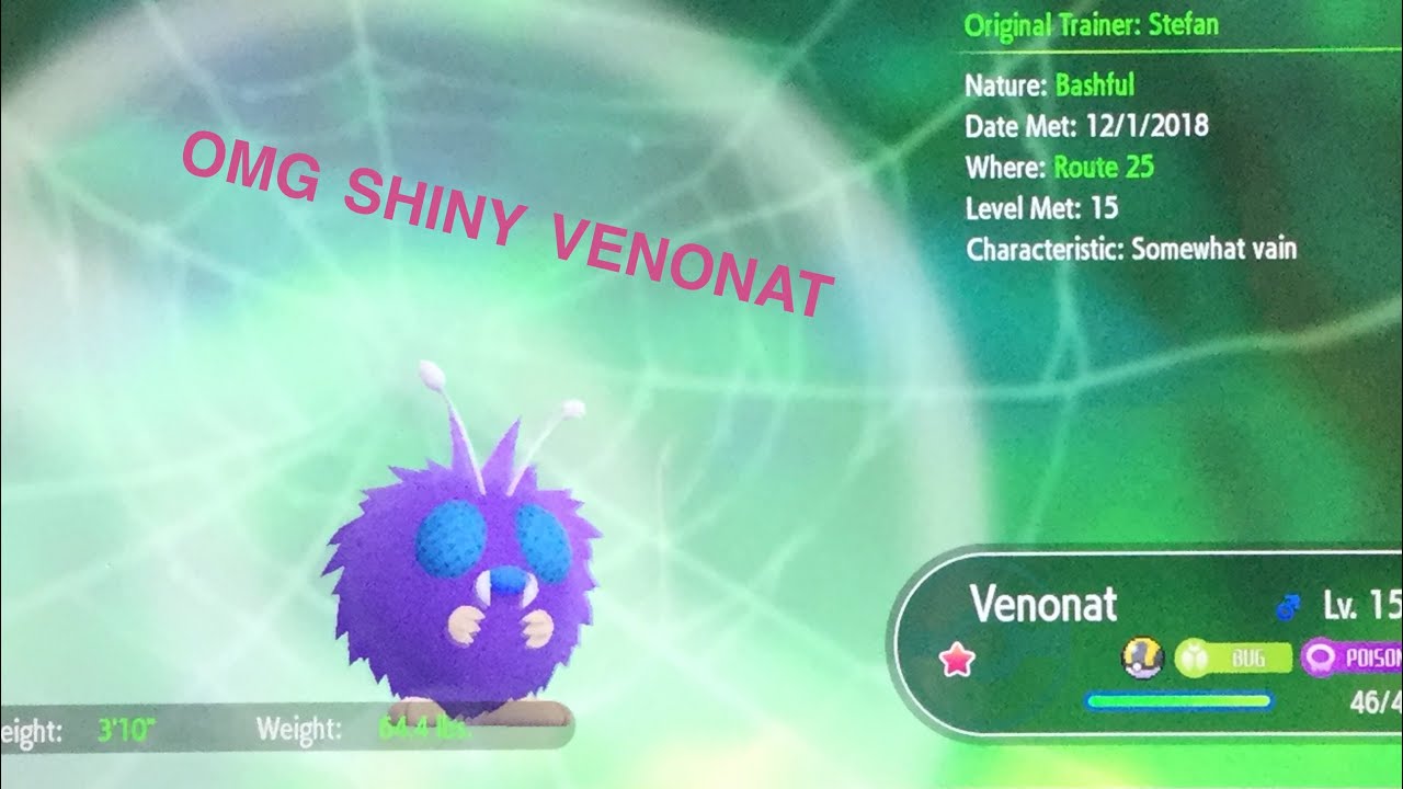 Shiny Venonat in Let’s Go Eevee...