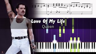 Queen - Love Of My Life - Piano Tutorial   SHEETS