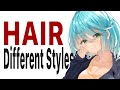 EASIEST WAY TO DRAW ANIME HAIR (DIFFERENT STYLES)