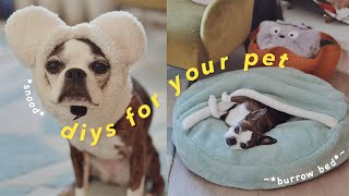 DIYs for your Dog  Ear Warmer Snood & Pet Cave Snuggle Blanket Bed
