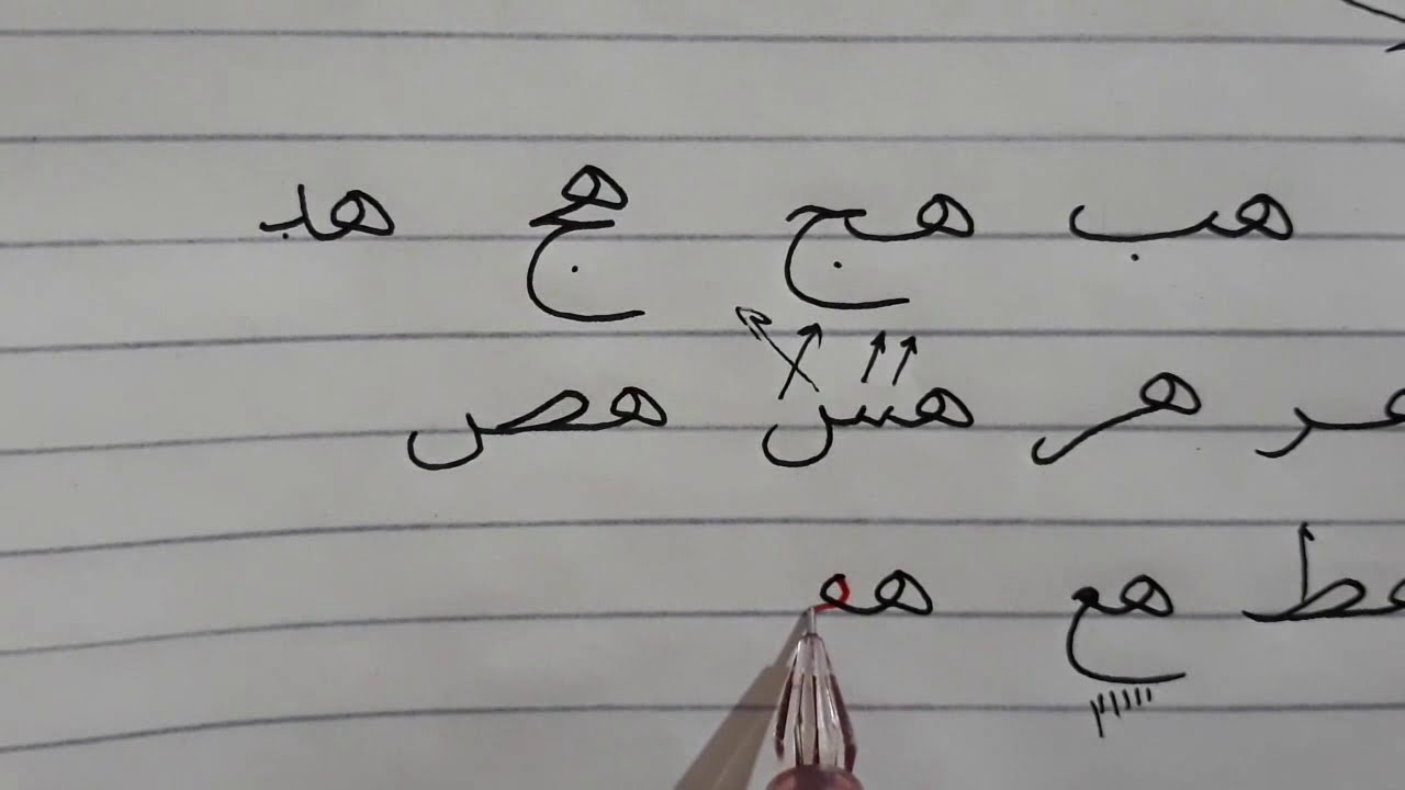 تحسين الخط العربي الدرس(18) اتصال الهاء بجميع الحروف ...نسخ... محمود عبد العزيز