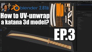 Blender unwrapping Uv texture in a katana model