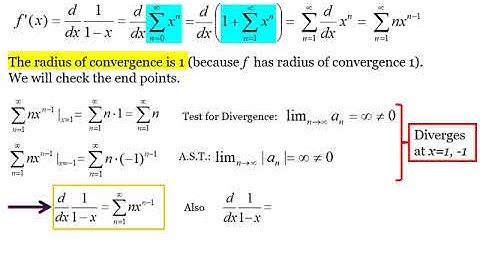 Functions as Power Series Part 2, Term by Term Differentiation and Integration