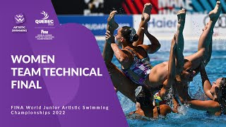 Women Team Technical | FINAL | FINA World Junior Artistic Swimming Championships 2022