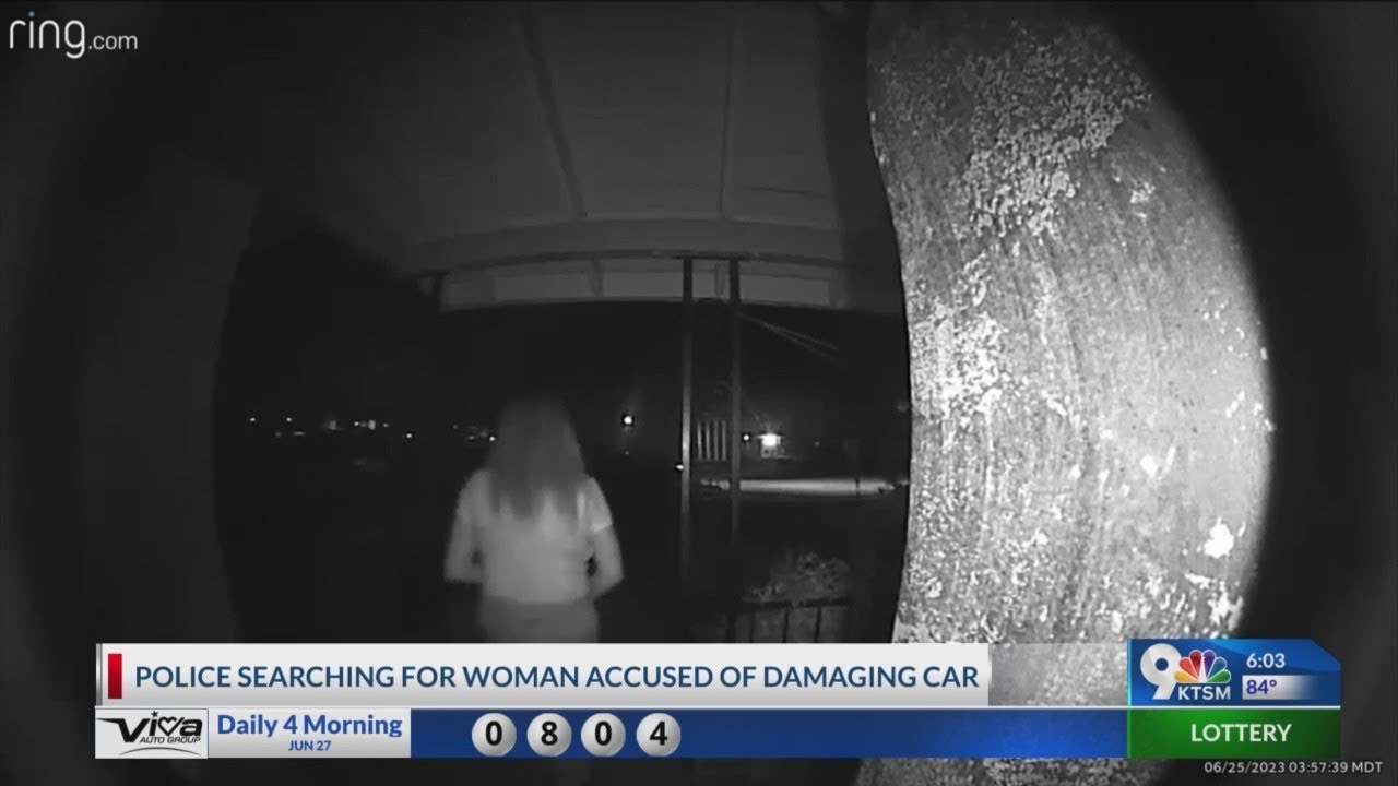 Police search for woman accused of smashing car window - YouTube
