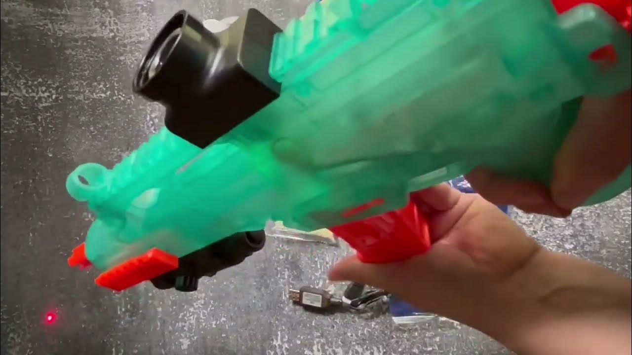 Lighting Gel Ball Blaster Glow in The Dark Review, Gun glows and