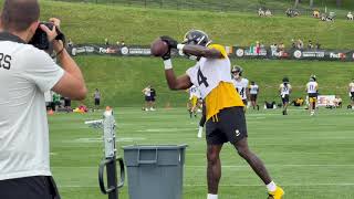 DK Metcalf, Michael Pittman lead WRs During Training Camp Practice No. 1 | Steelers Sights & Sounds