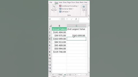 GET THE NTH LARGEST VALUE IN EXCEL #excel #exceltutorial #exceltips #youtube #shortvideo #shorts