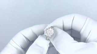 Vidéo: Bague en or gris 18 Cts avec 1,21 Ct de diamants brillants G-VS. Taille 54.