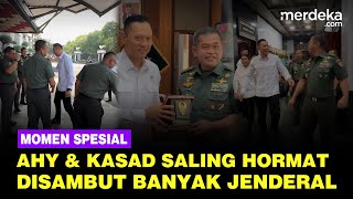 Momen Spesial Menteri AHY Sowan ke Kasad Maruli Disambut Banyak Jenderal TNI AD