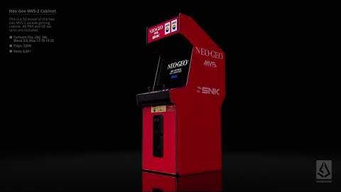 Neo Geo MVS-2 Upright Arcade Cabinet Retro Gaming - PBR, UE5, Low Poly