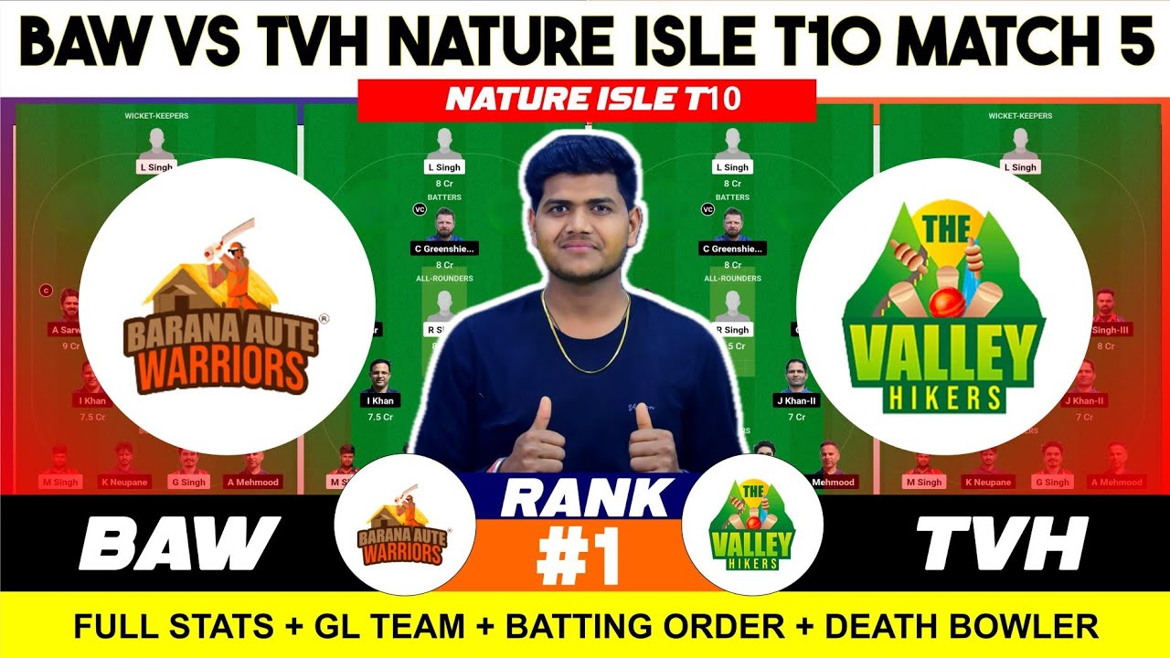 BAW vs TVH || BAW vs TVH Prediction || BAW VS TVH 5TH NATURE ISLE T10