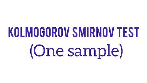 kolmogorov smirnov test (one sample)||#bhupsychology