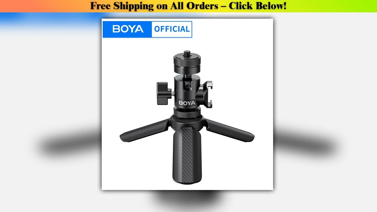 BOYA Magic Tripod Stand for Desktop Microphone with Nonslip Rubber Feet Foldable Desk Mic Stand for