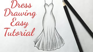 How to draw a beautiful Wedding dress drawing design easy  Fashion illustration dresses drawing