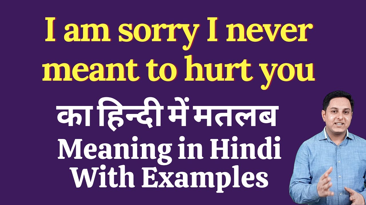 I am sorry I never meant to hurt you meaning in Hindi | I am sorry ...