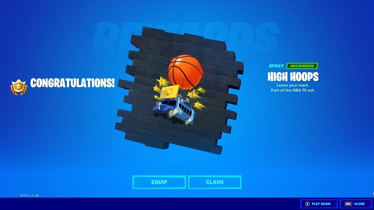 How to Unlock FREE HIGH HOOPS Spray! - Fortnite NBA 75 All-Start Quests Guide