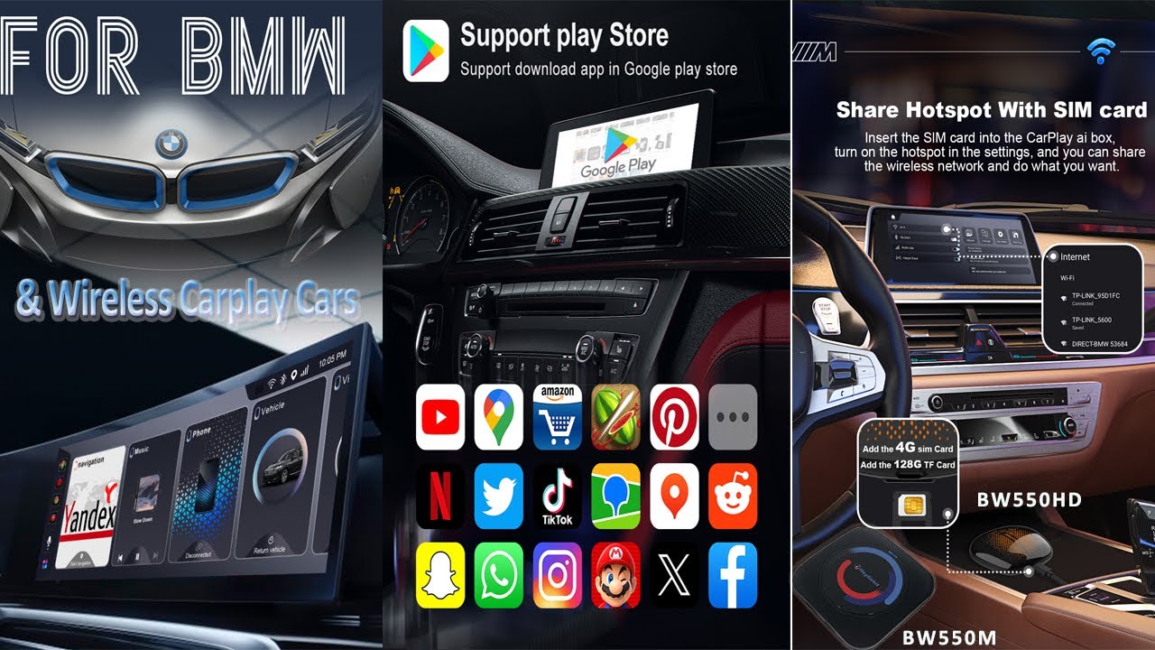 アクセサリー BMW Carplay AIBOX android Youtube BMW with Netflix & YouTube🤩 CarPlay MMB BMW AI Box - YouTube