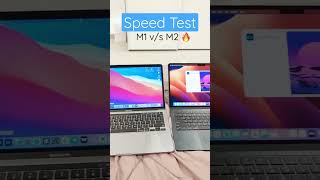Apple MacBook Pro M1 vs Macbook Air M2 speed test #shorts #apple #technology #m1 #macbook #laptop