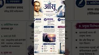 आंसू जयशंकर प्रसाद #hindi #DSSSB #KVS #shorts #facts #hindi #9thclass #NTA #ntanet #NVS #TGT #PGT