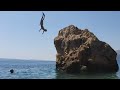 Salto ze skałki. BRELA, Makarska -Jump- backflip