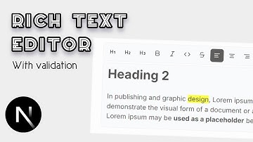 Custom Rich Text Editor With Validation | Next.js 14 & React js | next js tailwind css