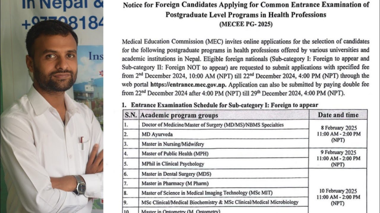 MECEE PG 2025 Deadline & Exam Date | PG In Nepal | MD/MS In Nepal | Doctor Of Medicine In Nepal |CEE